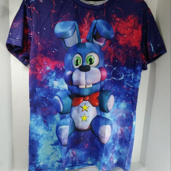 Cosplay Boy's S (6/7) Mesh T-Shirt Blue With Multicolored 3D Graphics - Picture 2 of 4